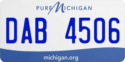 MI license plate DAB4506