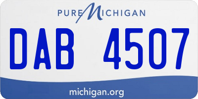 MI license plate DAB4507