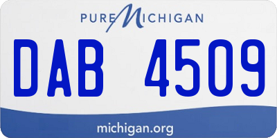 MI license plate DAB4509