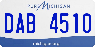 MI license plate DAB4510