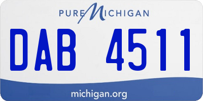 MI license plate DAB4511