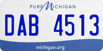 MI license plate DAB4513