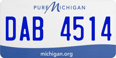 MI license plate DAB4514