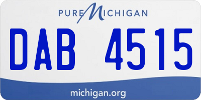 MI license plate DAB4515