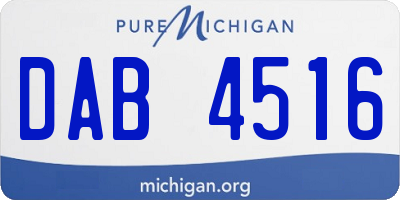MI license plate DAB4516