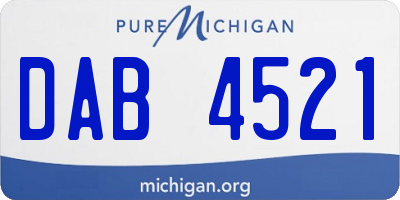 MI license plate DAB4521