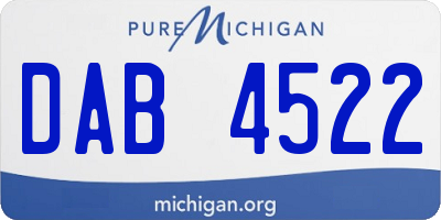 MI license plate DAB4522