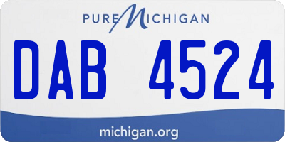 MI license plate DAB4524