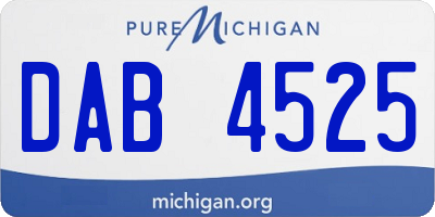 MI license plate DAB4525