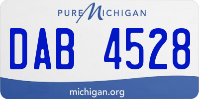 MI license plate DAB4528