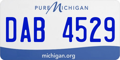 MI license plate DAB4529