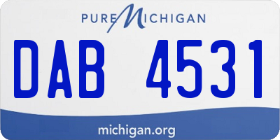MI license plate DAB4531