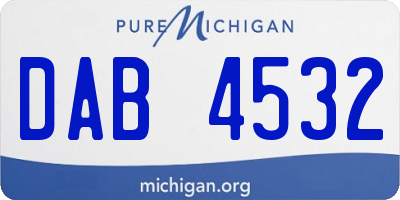 MI license plate DAB4532