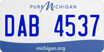 MI license plate DAB4537