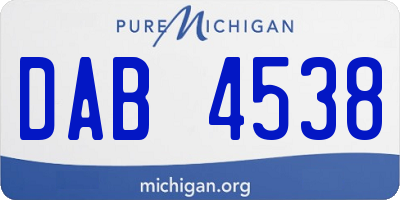 MI license plate DAB4538