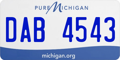 MI license plate DAB4543