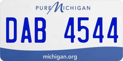 MI license plate DAB4544