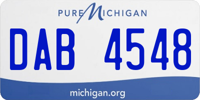 MI license plate DAB4548