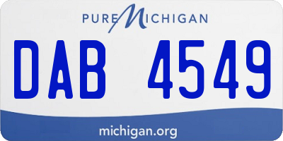 MI license plate DAB4549