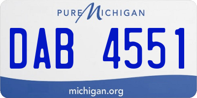 MI license plate DAB4551