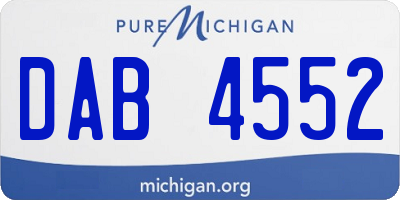 MI license plate DAB4552
