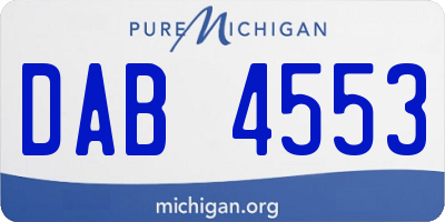 MI license plate DAB4553