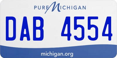MI license plate DAB4554