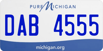 MI license plate DAB4555