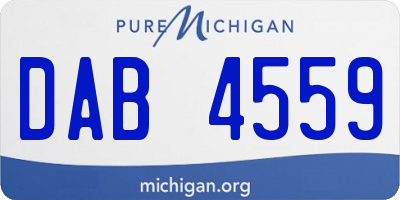 MI license plate DAB4559