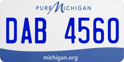 MI license plate DAB4560