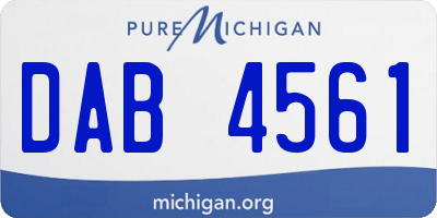 MI license plate DAB4561