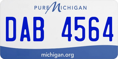 MI license plate DAB4564