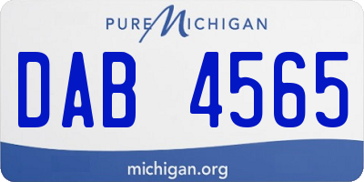 MI license plate DAB4565