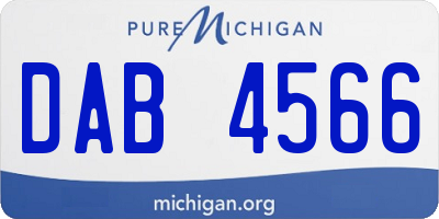 MI license plate DAB4566