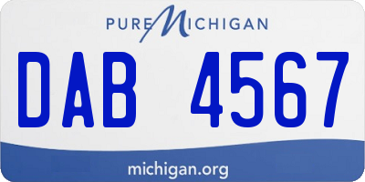 MI license plate DAB4567