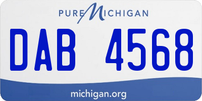 MI license plate DAB4568