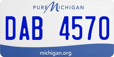 MI license plate DAB4570