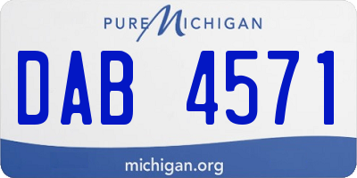 MI license plate DAB4571