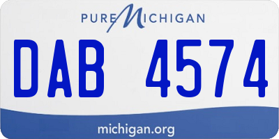 MI license plate DAB4574