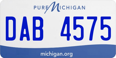 MI license plate DAB4575