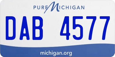 MI license plate DAB4577