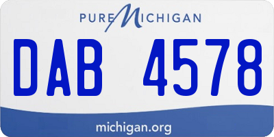 MI license plate DAB4578