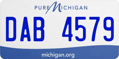 MI license plate DAB4579