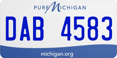 MI license plate DAB4583