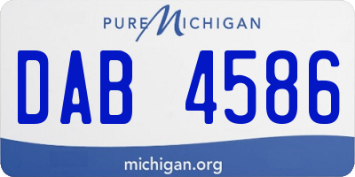 MI license plate DAB4586