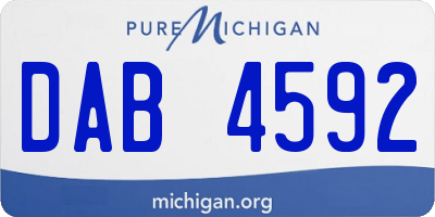 MI license plate DAB4592