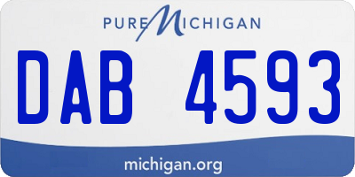 MI license plate DAB4593