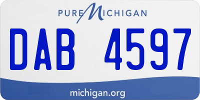 MI license plate DAB4597