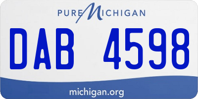 MI license plate DAB4598