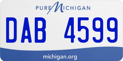 MI license plate DAB4599